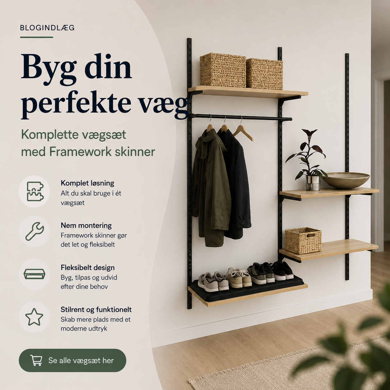 Byg din perfekte væg – komplette vægsæt med Framework skinner