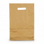 Guld farvet plastikpose 22x30 cm