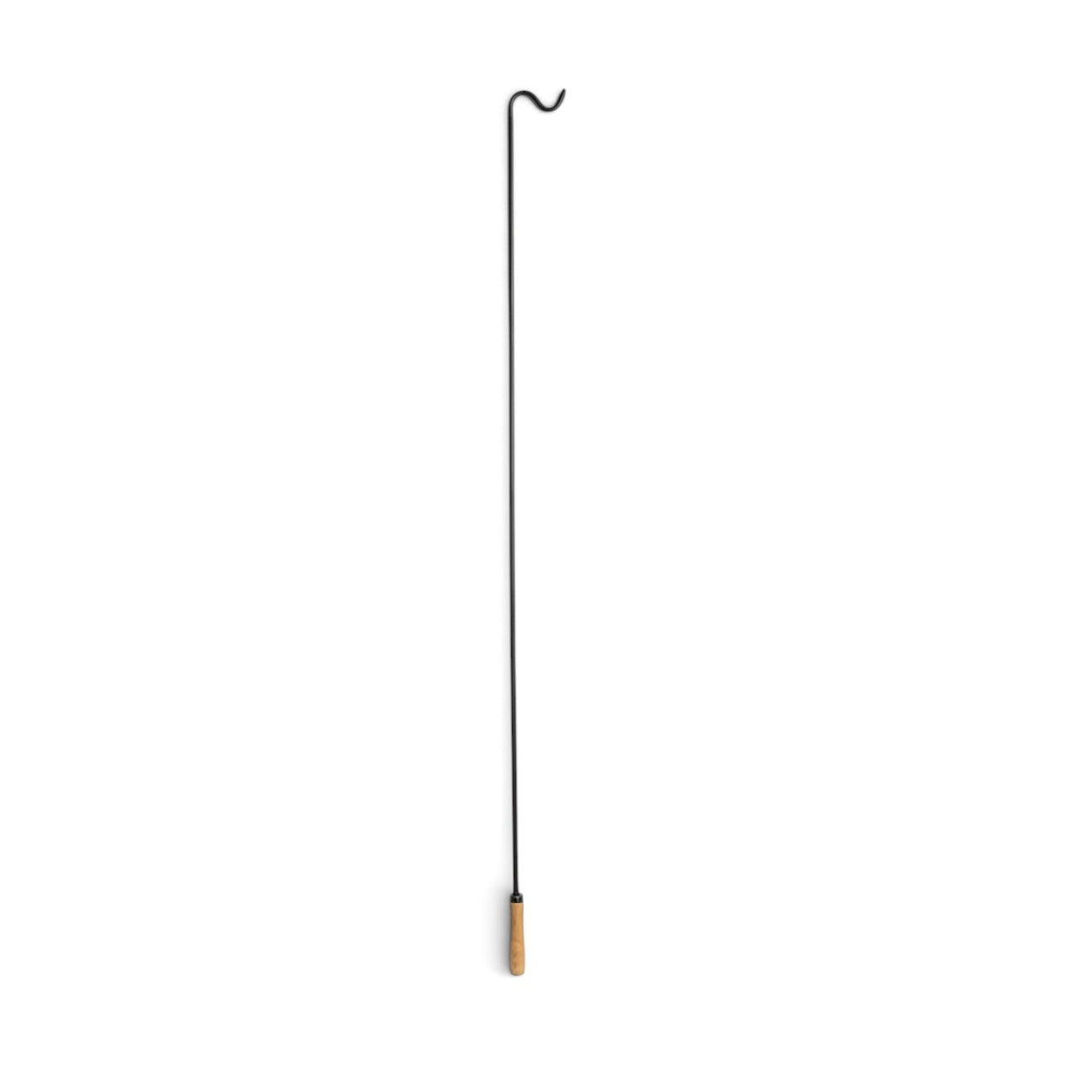 Vaatekoukku, luonnonvärisellä puukahvalla, musta, 130 cm