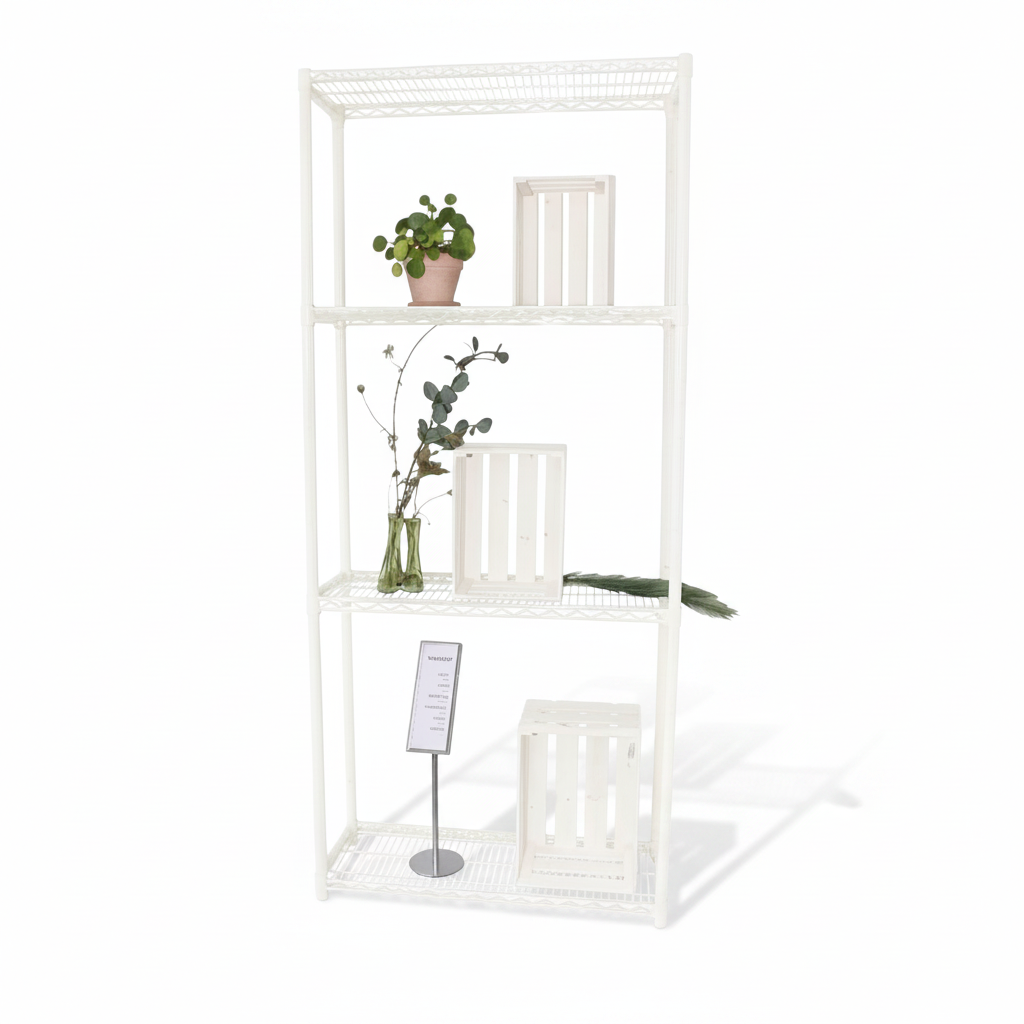 Hylly - TUBO (B 91 x D 46 x H 220 cm.) - kiiltävä valkoinen
