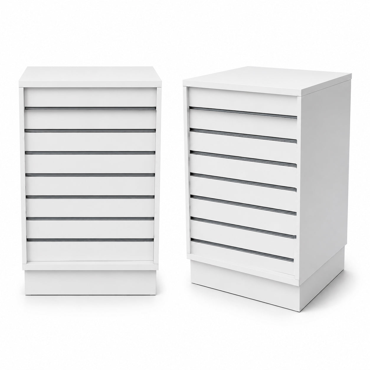 Frame-disk. Smal modul, hvid. B55 - Rillepanel front