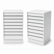 Frame-disk. Smal modul, hvid. B55 - Rillepanel front