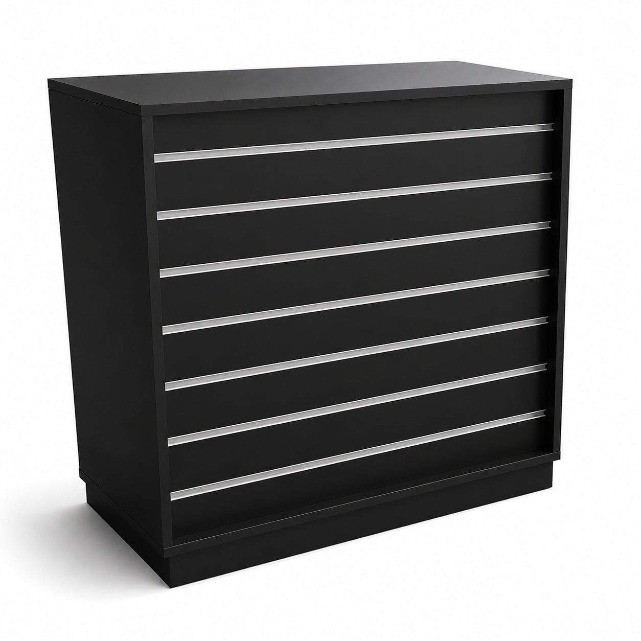 Frame-disk. Bred modul, sort. B110 - Rillepanel front