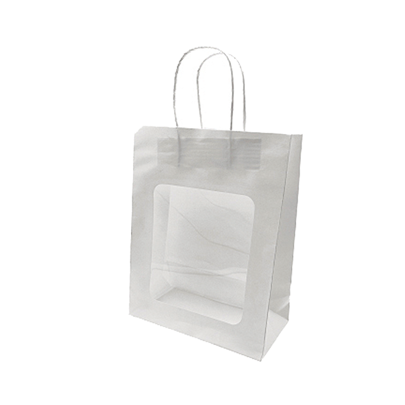 Paperikassi. Korkeus 27,5 cm. Ikkunallinen. Lahjakassi - valkoinen. 20 kpl.