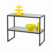 HAPPY! Oplægsbord med frostede glasplader. B94 x D40 x H82 cm.