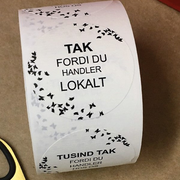 Pyöreä tarra, käsittely paikallisesti TAK. 500 kpl.