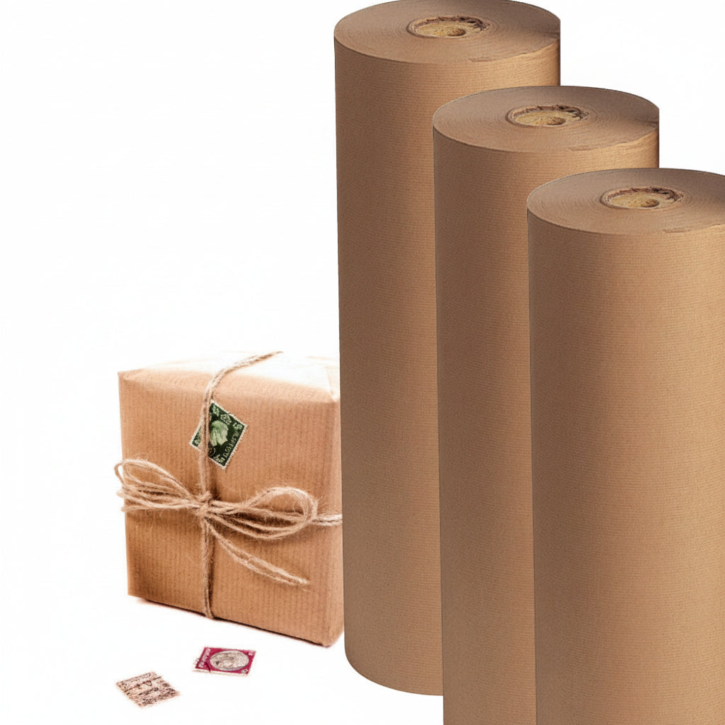 Pakkepapir B 65 cm x 350 mtr. - Kraftig. Brun