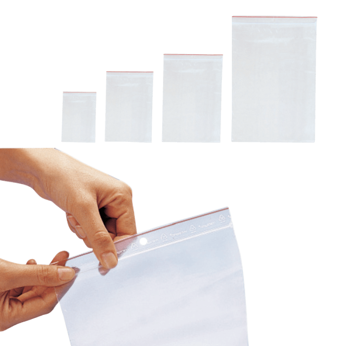 Vetoketjupussit, kirkas, 1000 kpl/pkt, 16 x 22 cm