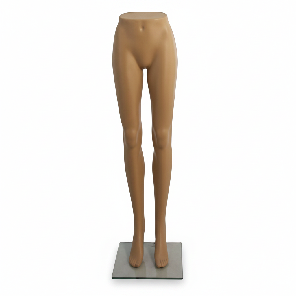 Mannekiinin jalat. Nainen - Nude. Lasijalusta K. 111 cm.