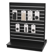 Gondol, dobbeltsidet, sort, B124 x D61 x H132 cm. Rilleafstand 10 cm. Inkl. hjul