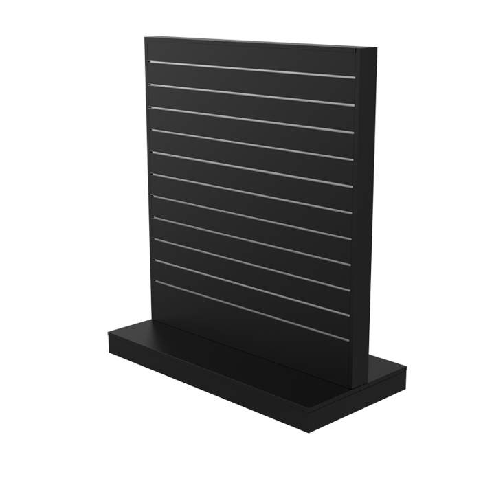 Gondol, dobbeltsidet, sort, B124 x D61 x H132 cm. Rilleafstand 10 cm. Inkl. hjul