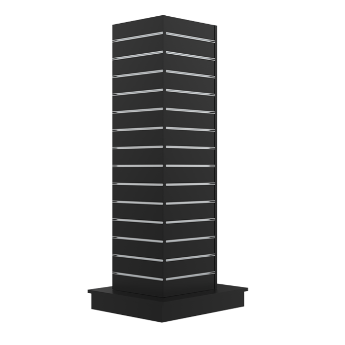 Gondoli, neljänsivuinen, musta, L61 x S61 x K170 cm. Kuutioiden väli 10 cm. Mukana pyörät
