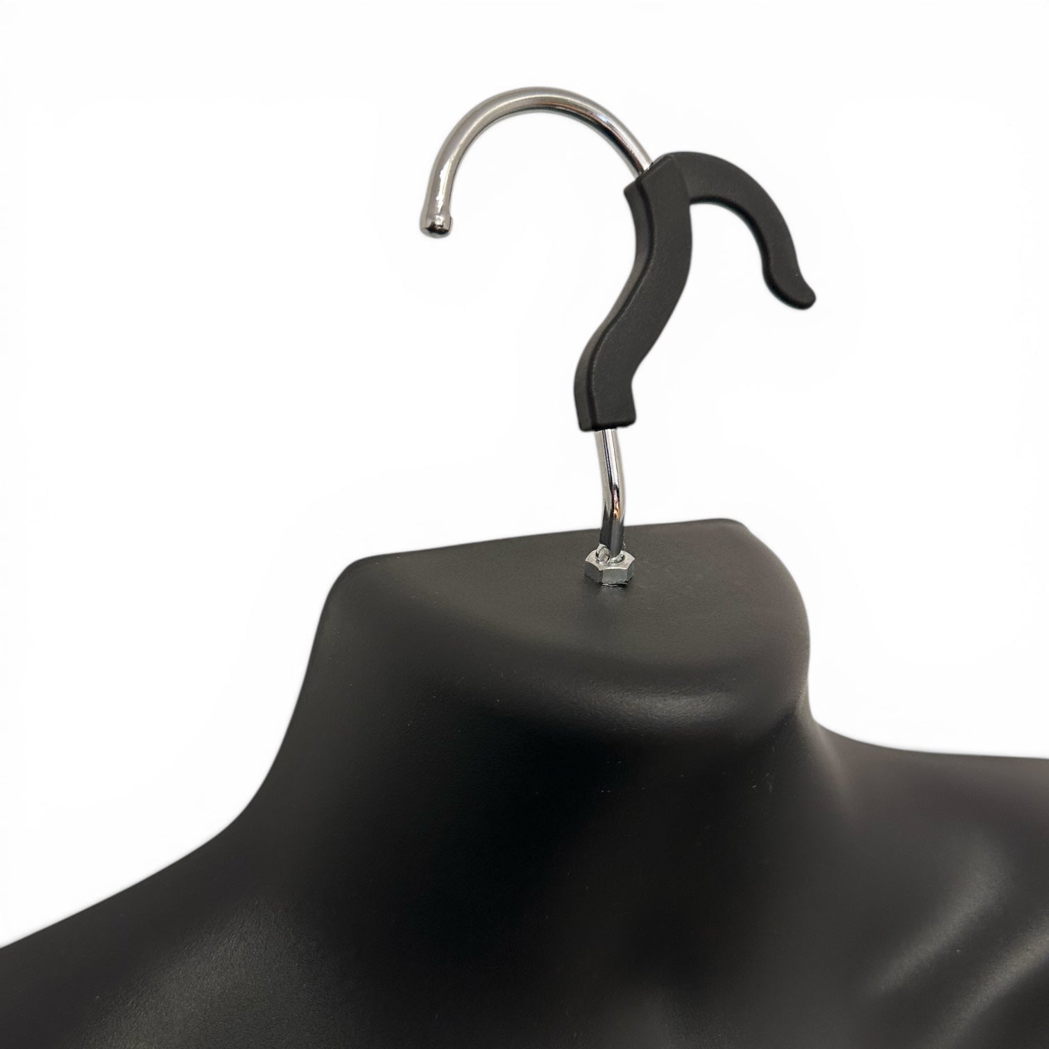 Hængetorso, herre, med front og krog, sort, H70 cm