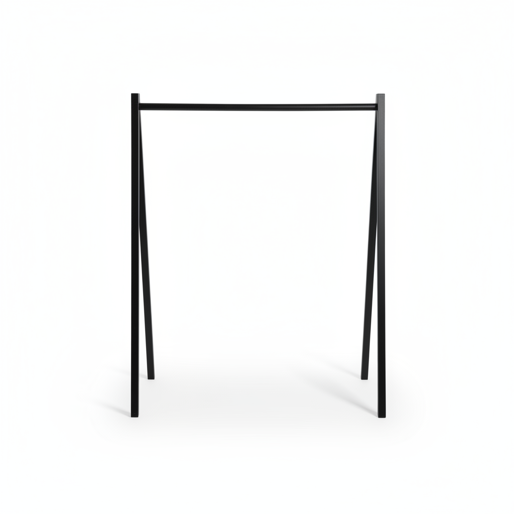 Vaateripustin, V-muotoinen, musta, L100 x S50 x K142 cm