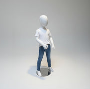 Børnemannequin, H108 cm 4-5 år med hoved. Hvid