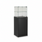 Slimline vitrine med underskab. Lås i vitrine og skab, sort, B46 x D46 x H148