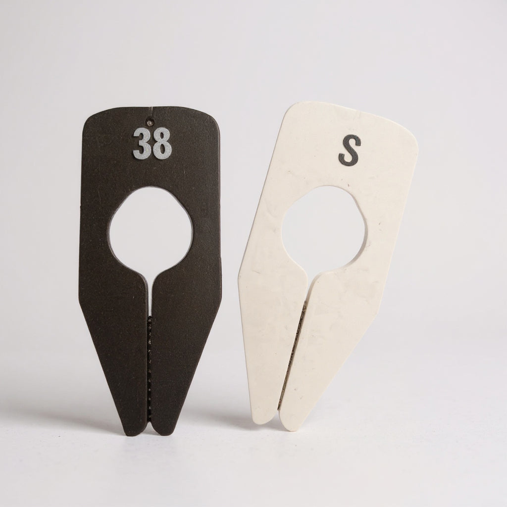 Konfektionsnumre, aflang model, sort - 10 stk. Størrelser fra 1 til XXXL