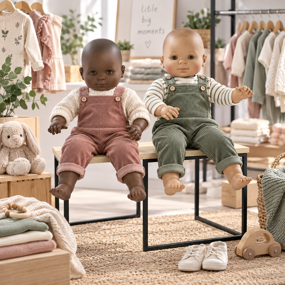 Baby Mannequin. H 60 cm. Lys hudfarvet