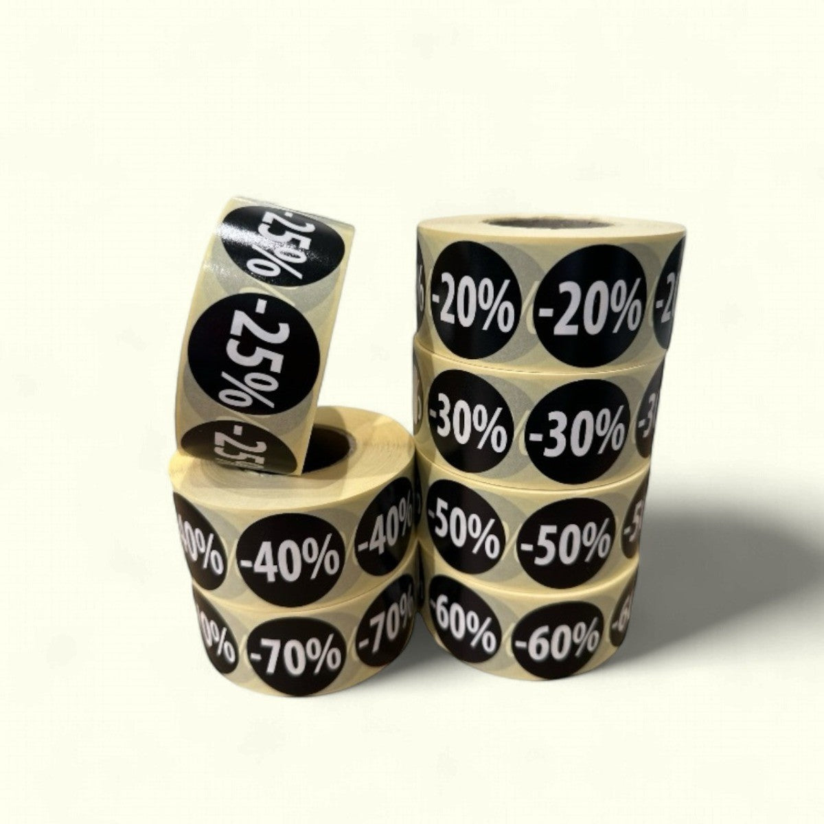 Mustat tarrat %:lla - 1 000 kpl. Valitse prosentti