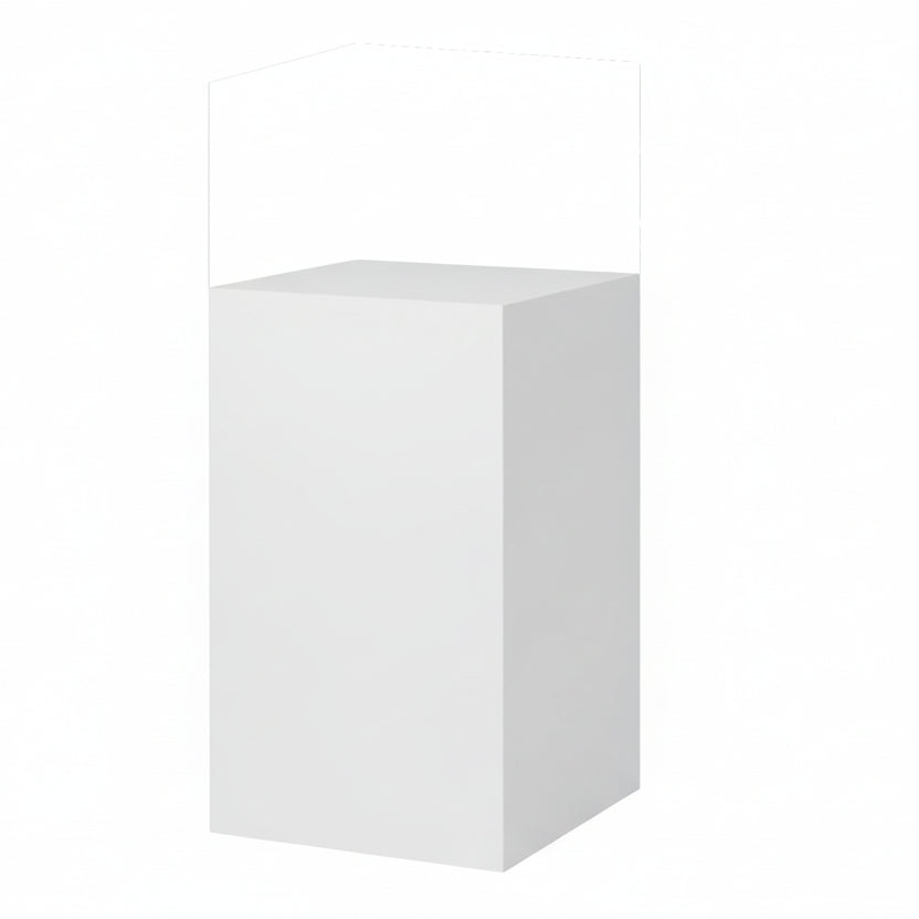 Podie. Valkoinen melamiini. 40 x 40 x K75 cm.