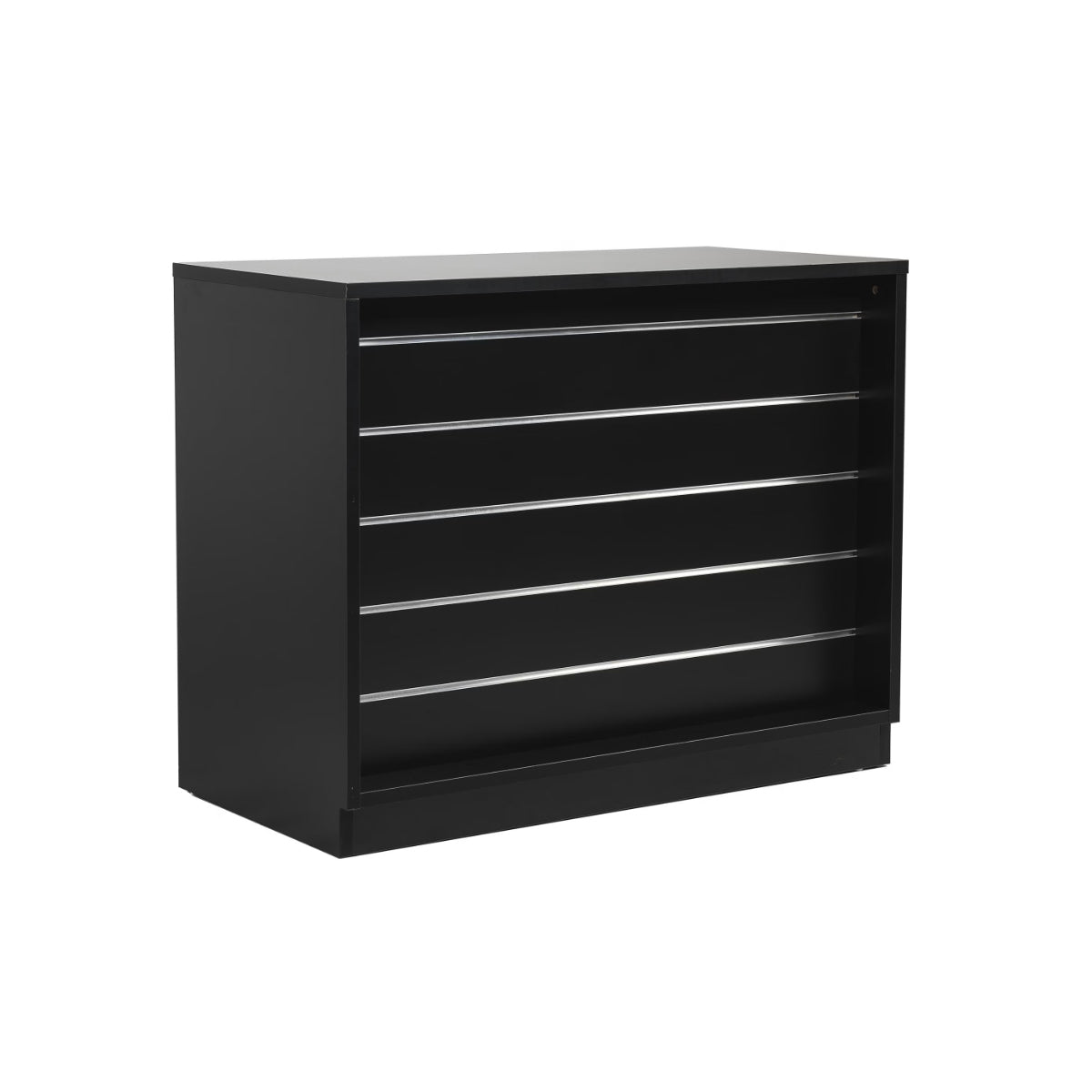 MADS butiksdisk bred, sort. B 120 - Rillepanel front