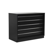 MADS butiksdisk bred, sort. B 120 - Rillepanel front