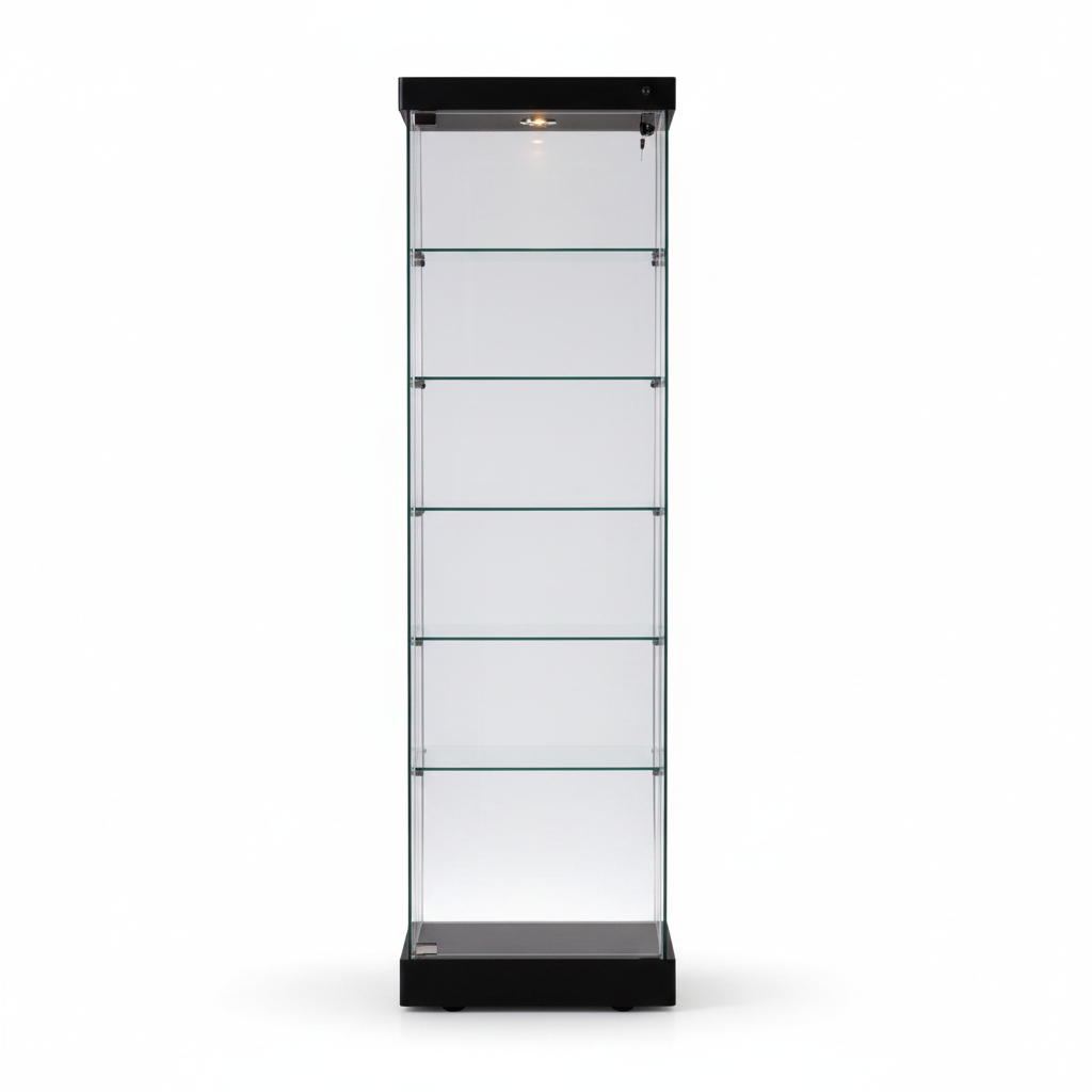 Vitrine - Toscana 1 - høj model. 50 x 46 x H 184 cm. - Sort