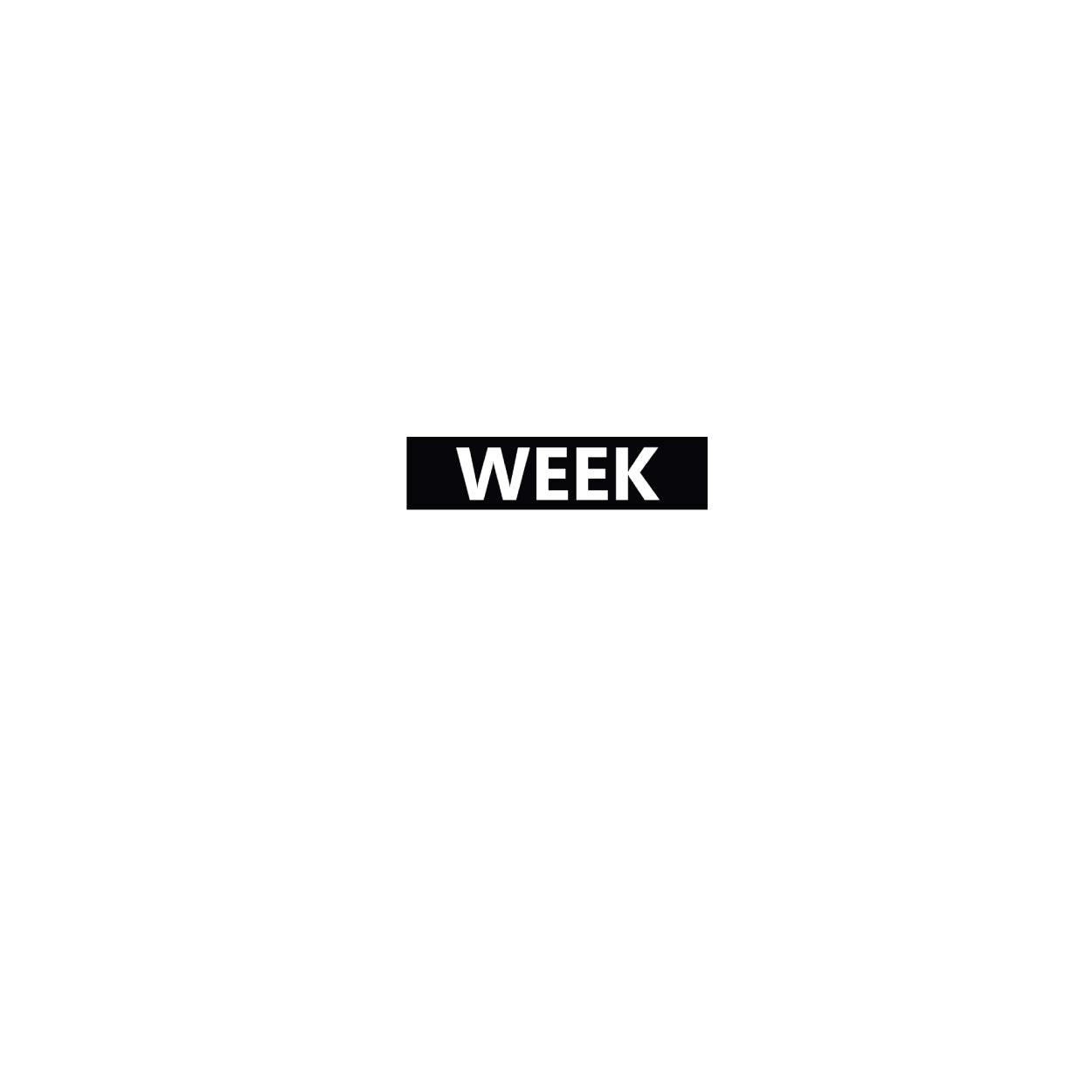 Plakat. Week, sort og hvid, 50 x 12 cm