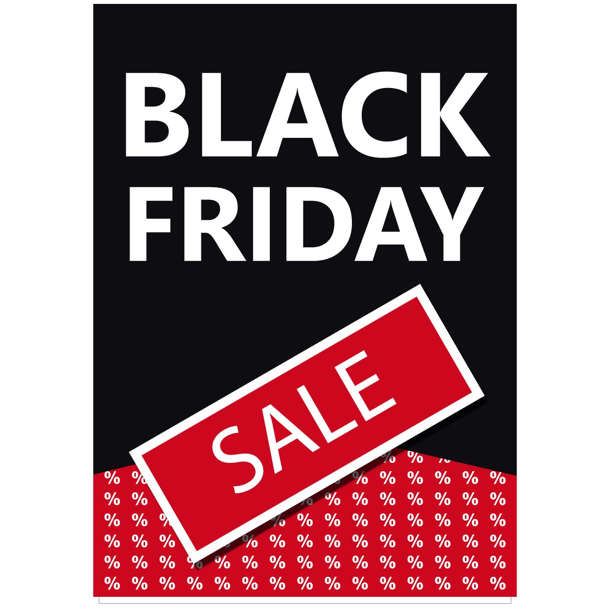 Plakat. Black Friday, sort og rød, 50 x 70 cm