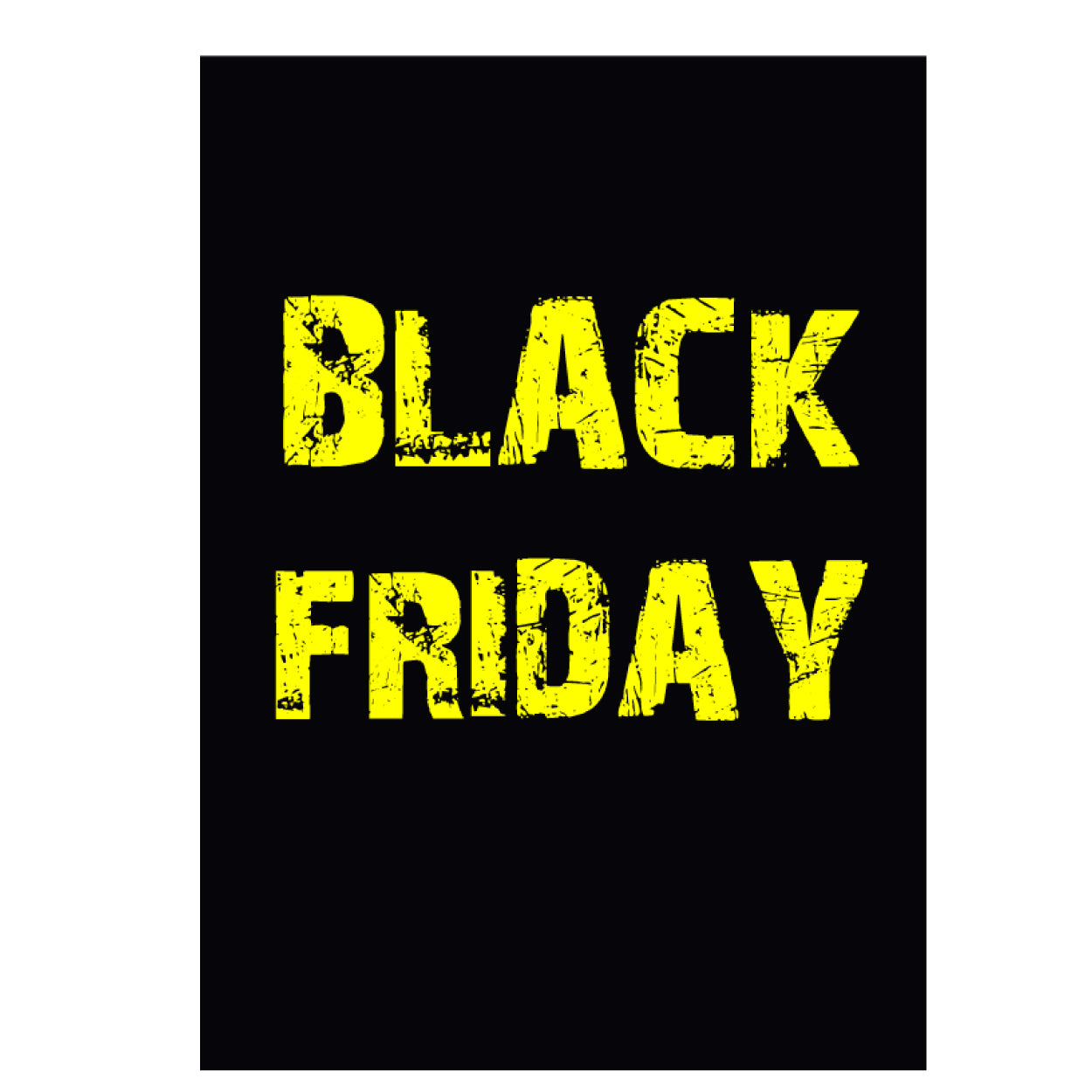 Plakat. Black Friday, sort og gul, 50 x 70 cm