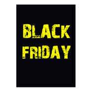 Plakat. Black Friday, sort og gul, 50 x 70 cm