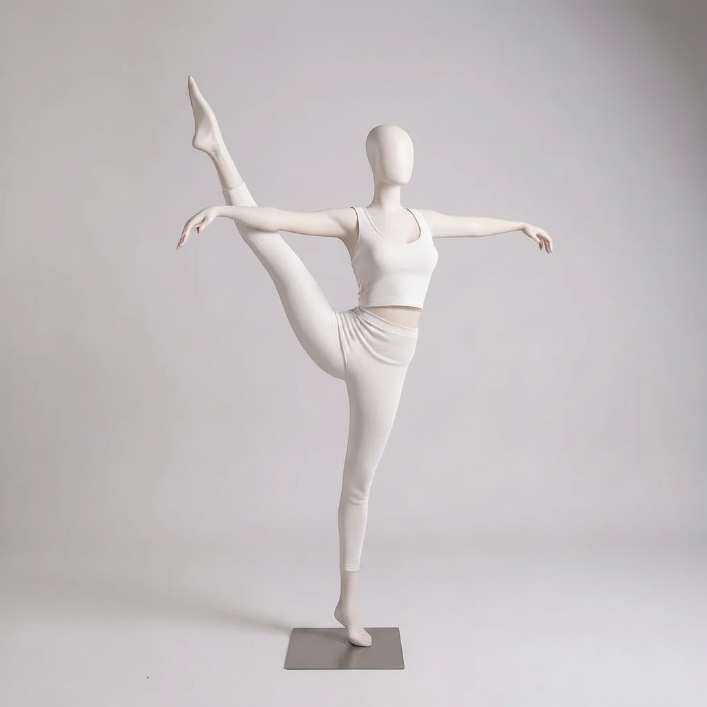 Yoga-naiskivijalka, fitness/yoga - valkoinen. Yksi jalka