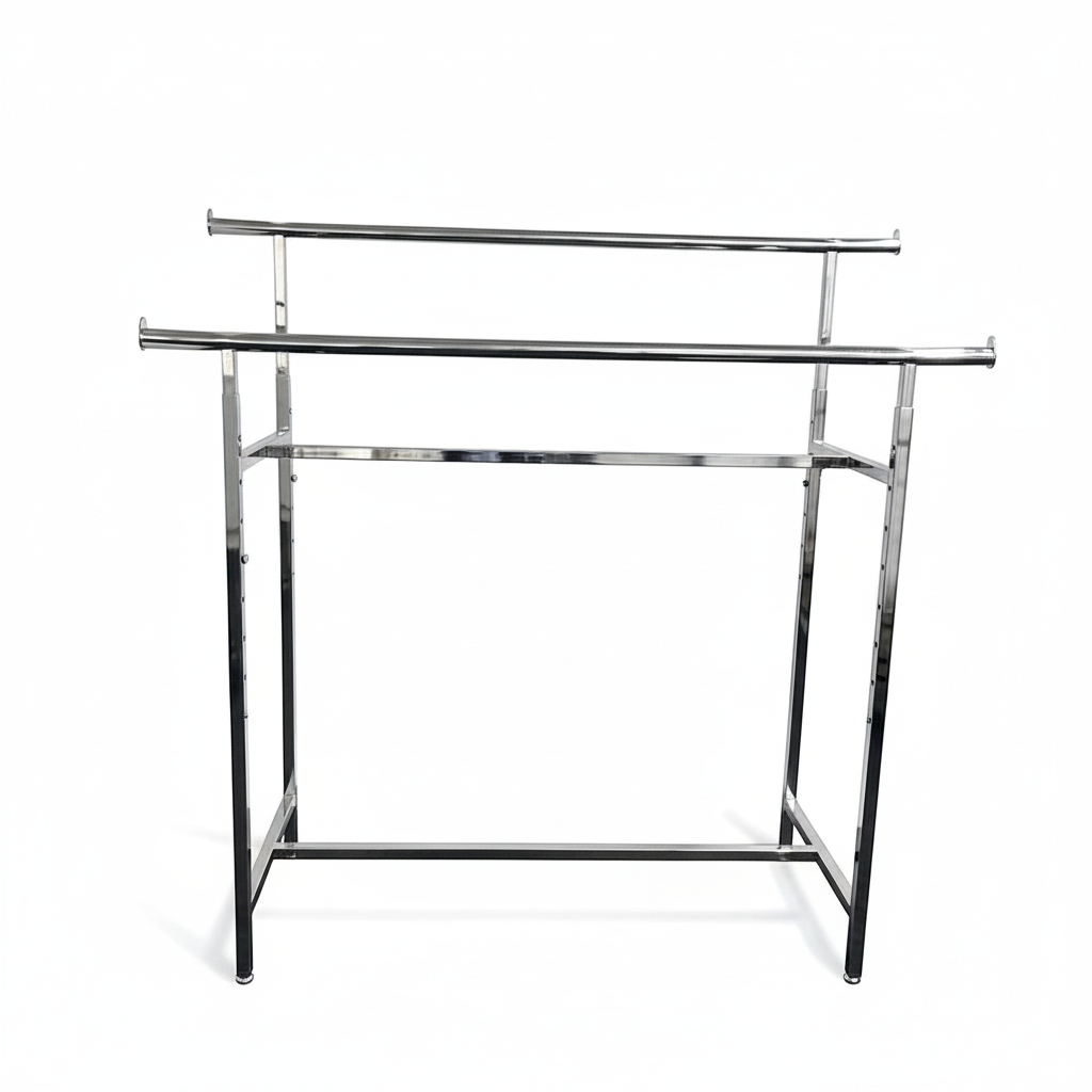Twin, tuplaripustin, korkeussäädettävä, kromi, B150 x K122-170 cm