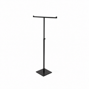 T-display - Højdejusterbar. Sort. H43-81 cm. Firkantet fod - smykkedisplay