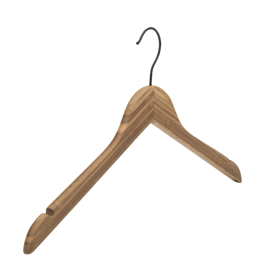 Flad bambusbøjle med hak og sort krog, 44 cm