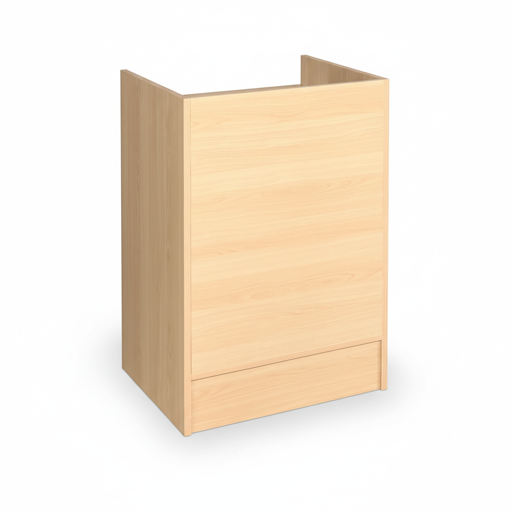 Slimline Disk, kassemodul, med nedsænket hylde, ahorn, H96 x B61cm x D 46 cm