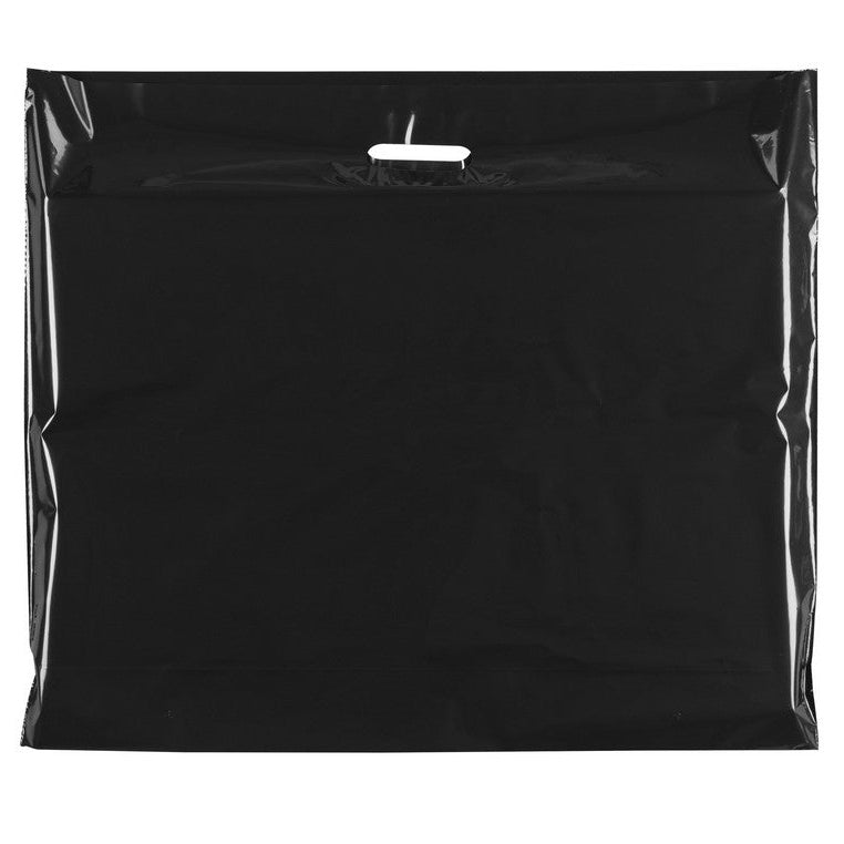 Muovipussi, ekstra iso, musta, 100 kpl./pkt., 60 mikronia, L 70 x S/P 15 x K 60 cm, vahvistetut kahvat
