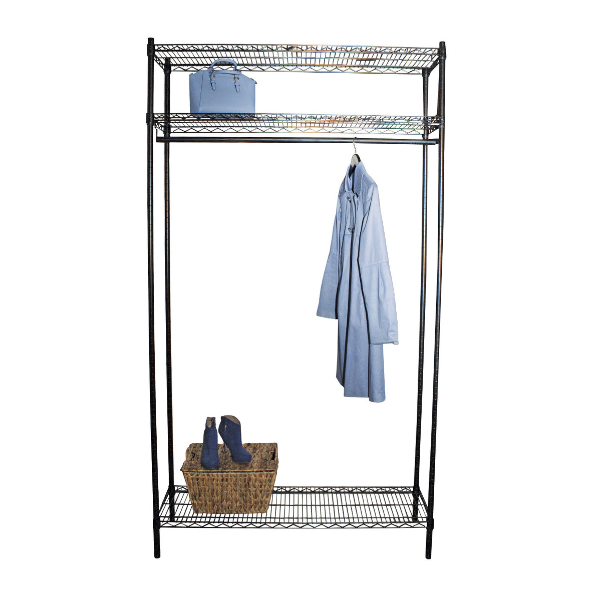 Garderobe Reol - TUBO (B 122 x D 36 x H 220 cm.) - Sort
