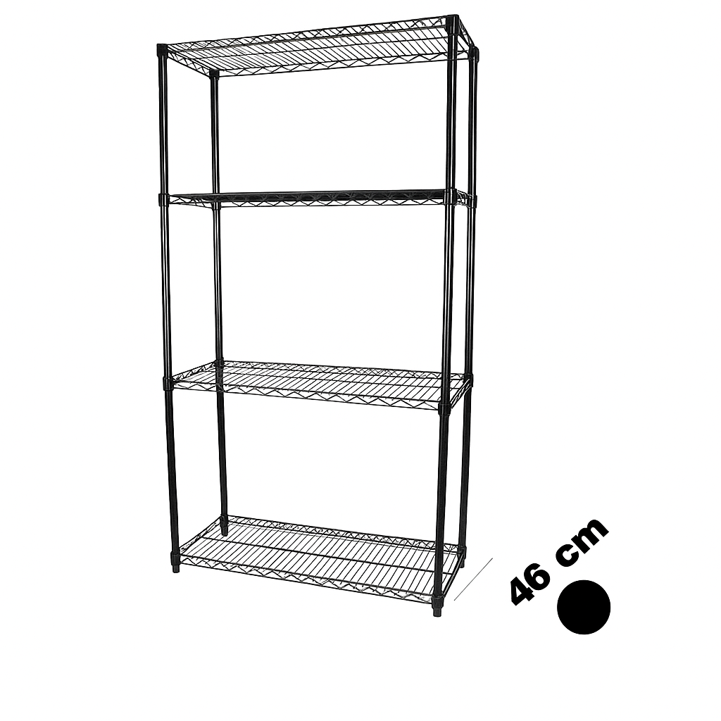 Hylly – TUBO (L 122 x S 46 x K 220 cm) – Musta, kevyt varjo