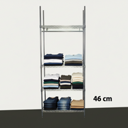 Garderobe Reol - TUBO (B 91 x D 46 x H 220 cm.) - Krom