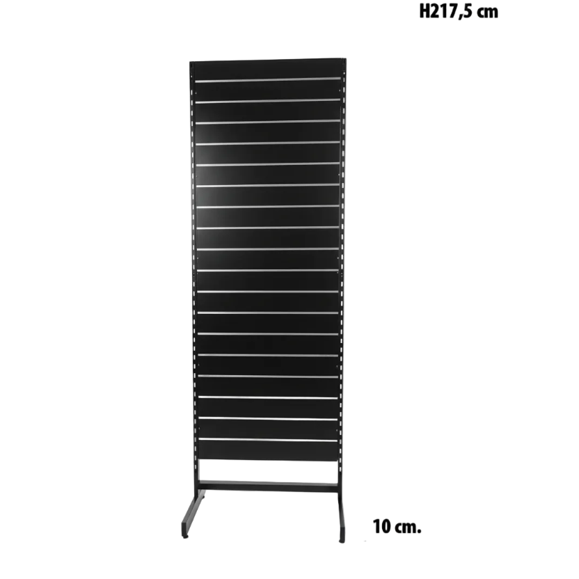 Yksipuolinen paneelihyllykkö, standardipaneeli, musta, B67 x S40,5 x K217 cm