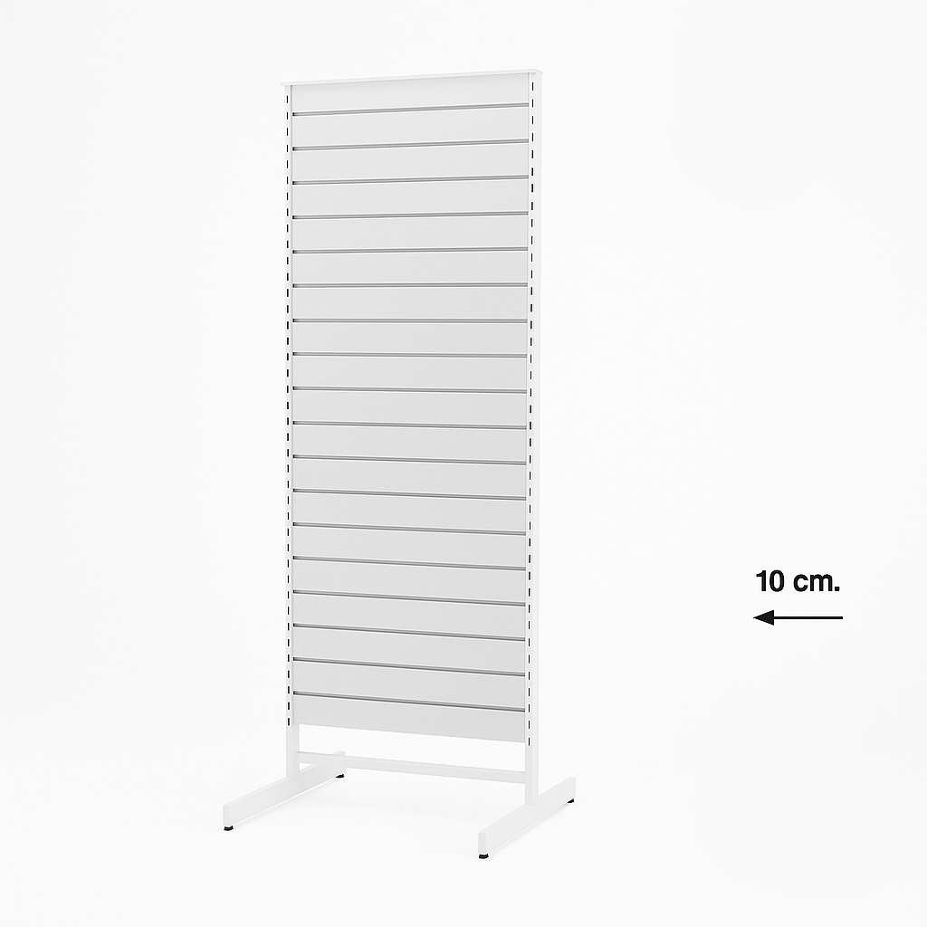 Kaksipuolinen paneelitelinettä, tavallinen paneeli, valkoinen, B67 x D76 x K217 cm