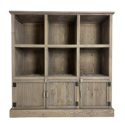 Graywood, hylly, 6 lokeroon ja 3 kaappiin. Korkeus 110 cm