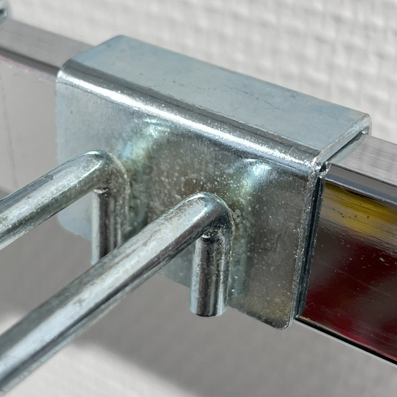 Euro-koukku, 12 mm koristeputkelle, galvanoitu, 15 cm