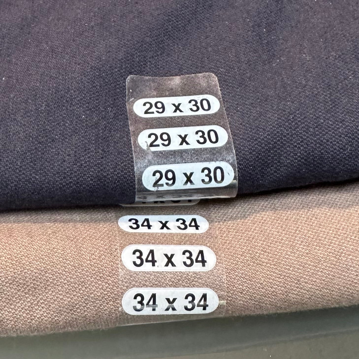 Kokoetiketit farkuille koko LUXUS - 240 kpl. Valitse koko