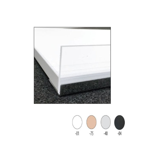 Melamiin hylly valkoinen, vinottain valkoisella reunuksella, 61 x 37 cm