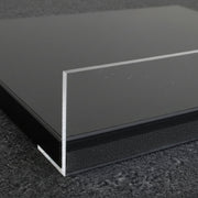 Melaminhylde sort, skrå, med forkant i sort, 91 x 37 cm