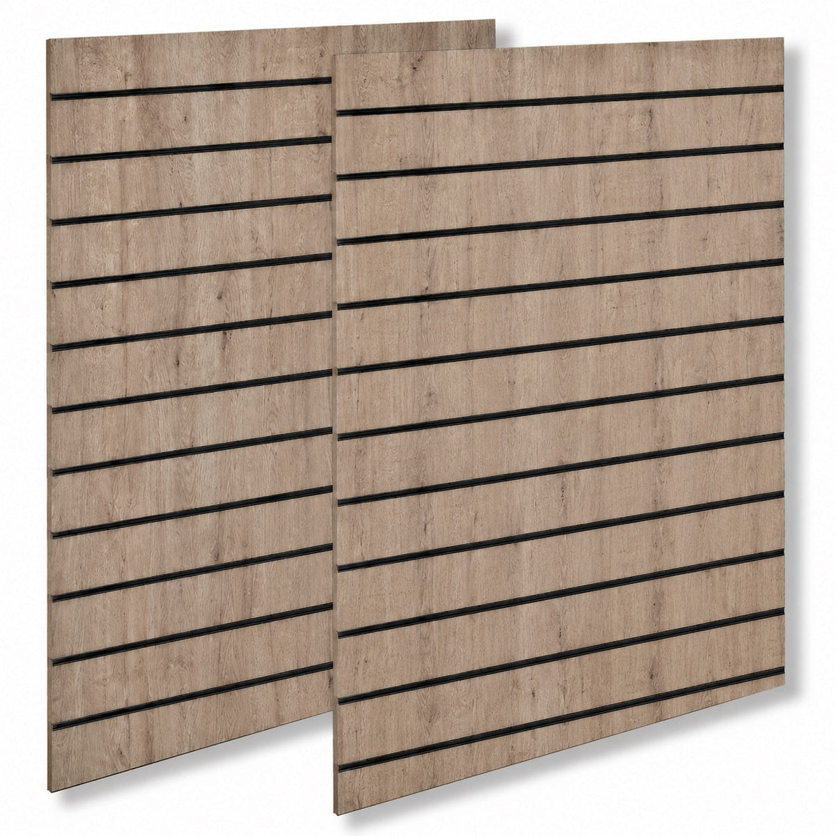 Rillepanel 120 x 240 cm i Eg-Look (72) med sorte plastlister – varenr. 9700-72-04P