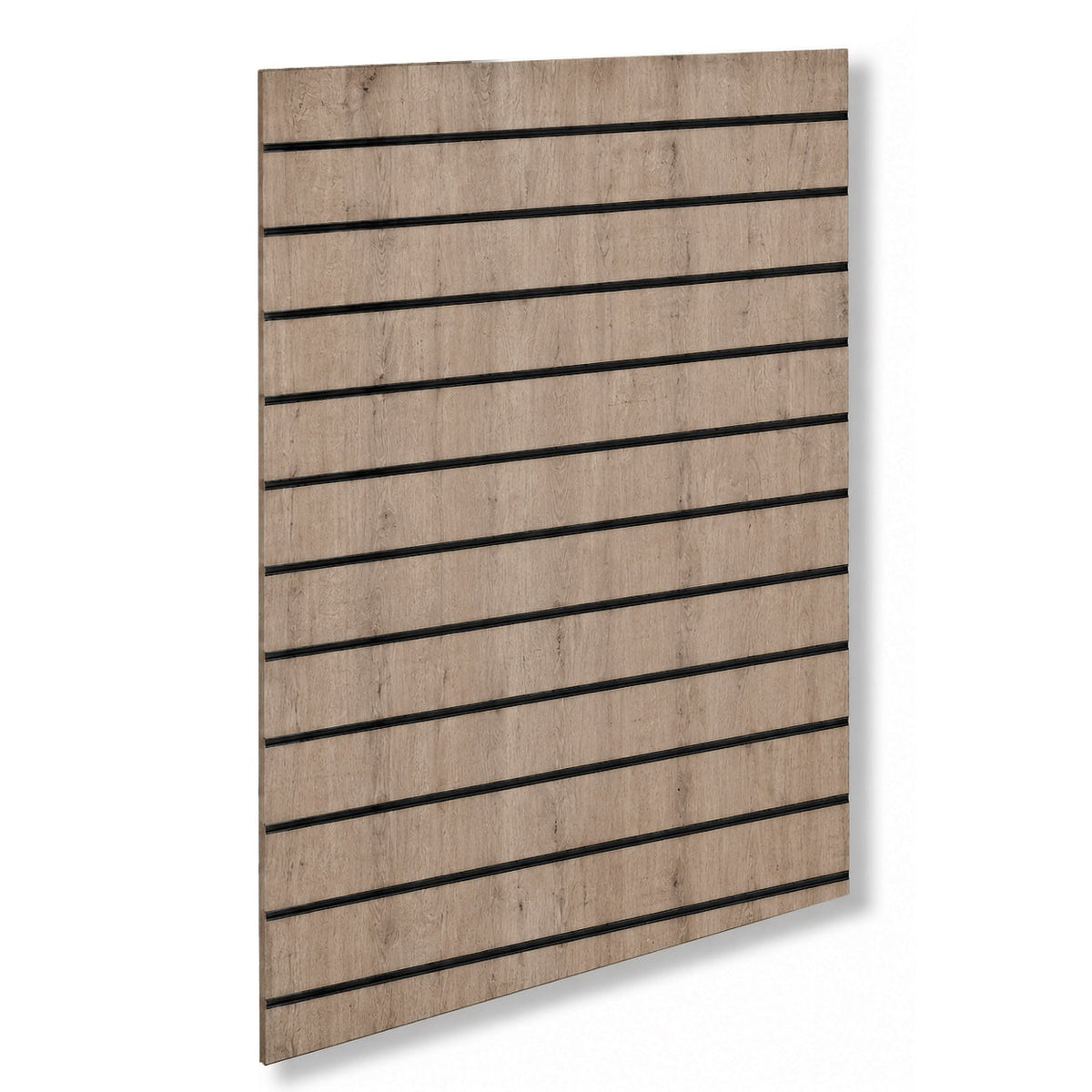 Rillepanel 120 x 120 cm i Eg-Look (72) med sorte alulister – varenr. 9900-72-04