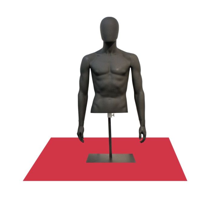 Miesten torso pöytädisplayyn - musta jalusta
